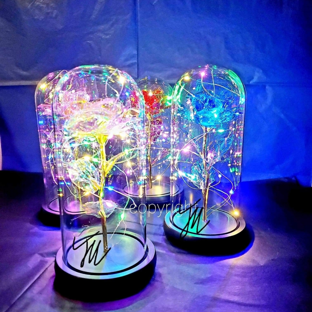 Galaxy rose glass dome each 12.00
